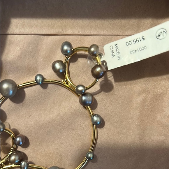 Mignonne Gavigan Gold and Silver Chain Earrings with Bead Accents - Picture 2 of 4